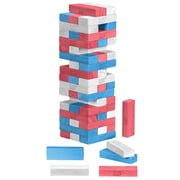 Hasbro Jenga Stacks and Stripes Party Game, Red, White, and Blue Wood Blocks, Boys & Girls, Fun Summer Activities for Child, Adults & Families, Ages 6+