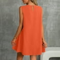 thumbnail image 6 of LISTHA Midi Sundresses for Women A-Line Sleeveless Crew Neck Tank Dress 2025 Summer Beach Vacation Mini Dresses Saffron 2XL, 6 of 6