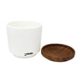 thumbnail image 1 of Maceta de Arcilla Blanca con Plato de Madera, 1 of 4