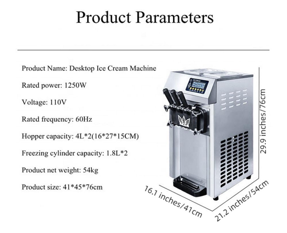 Three Flavors Soft Serve Ice Cream Maker Machine Sweet Cone Freezing Vending Machine