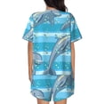 thumbnail image 3 of Naloa Dolphin Women's Short-Sleeved Pajama Set, Loungewear, Summer pajamas, Breathable Cozy - Large, 3 of 9