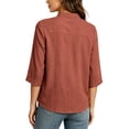 thumbnail image 4 of cocolona Womens 3/4 Sleeve V Neck Blouses Casual Loose Solid Color Shirts Basic Outfits Tops, 4 of 7