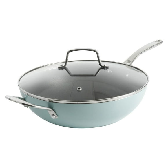 Martha Stewart 12" Essential Pan with Lid & 2 Tools, Blue