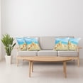 thumbnail image 4 of Ambesonne Summer Throw Pillow Cover 4 Pack, Beach Sand with Starfish, 16", Aqua Ivory Mustard, 4 of 5