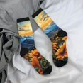 thumbnail image 5 of Hirioo Sunset Sky Sunflower Pattern Adult Middle Tube Socks Breathable Sock Non-Pilling,Contrasting Color Design, 5 of 6