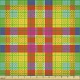 thumbnail image 2 of Ambesonne Plaid Fabric by the Yard Upholstery, Scotish Tartan Motif Pattern, 2 Yards, Vermilion and Dark Indigo, 2 of 5