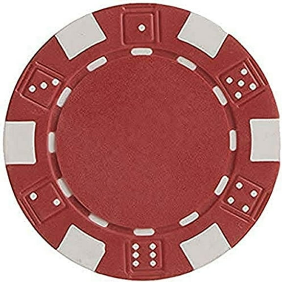 DA VINCI 50 Clay Composite Dice Striped 11.5 Gram Poker Chips, Choose from 11 Colors Red