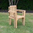 thumbnail image 2 of Ash & Ember Grade A Teak 2 Pack Classic Stacking Armchairs, Weather Resistant Patio Lounge Chair for Deck, Porch, or Backyard, Gently Curved Seat and Back with Vertical Slats, Indoor Outdoor Use, 2 of 6