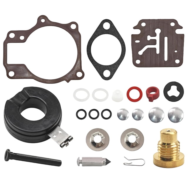 JLM MARINE 396701 Kit de reconstrucción de carburador para Johnson Evinrude OMC 18 20 25 28 30 35 40 45 48 50 55 60 65 70 75 HP Modelos fueraborda Kit de carburador 398729 18-7042 9-37105
