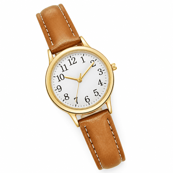 AURENIX 2026 New Leather Watch Analog Watch Women Minimalist Gift Watches for Women with Numbers Women'S Sleek Quartz Dial Wind Up Wrist Watches Fashion with Strap