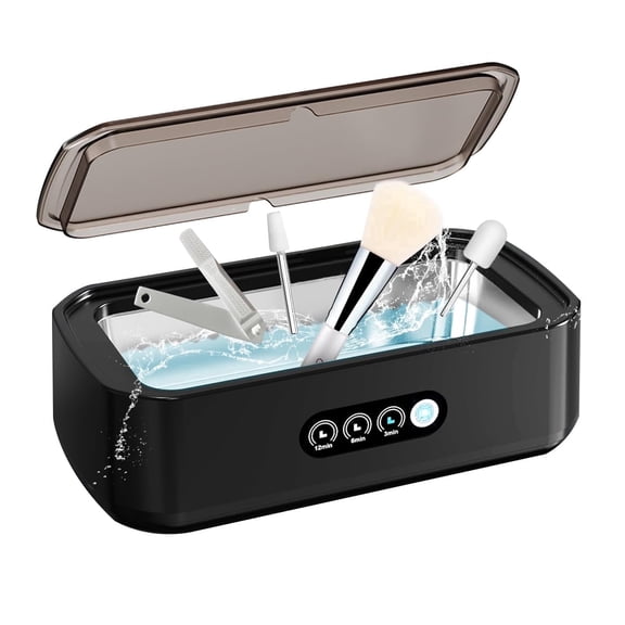 Pinkiou Nail Tool Cleaning Machine, 3 Timer Modes Ultrasonic Cleaner for Nail Drill Bits, Tweezers, Makeup Brushes, Jewelry - 650ml Stainless Steel Tank, Home & Salon Use