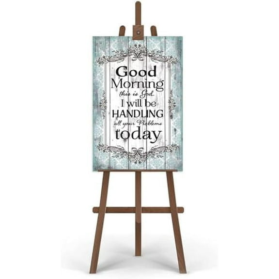 Wooden Signs - Good Morning, This is God. I Will Be Handling All Your Problems Today Wood Sign, Kitchen Cafe Pub Decor, Wood Art, Rustic Wood Decor Gift, 12x18 INCH