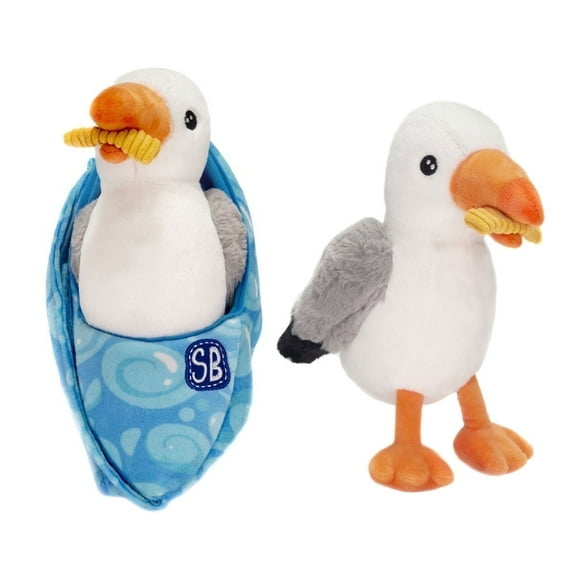 Plush Gear Swaddle Babies 10” Cuddle Seagull Plush in Sling Soft Stuffed Animal Baby Gift Toy