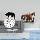thumbnail image 2 of Reloj con movimiento silencioso y estatua de caballo, adorno artístico para sala de estar, comedor, oficina, decoración del hogar, amantes de los anim, 2 of 8