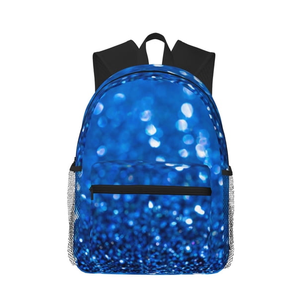 Easygdp A Blue Glitter Mochila Casual para Portátil, Mochila para Escuela, Viajes, Negocios