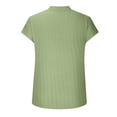 thumbnail image 3 of WIZUTIZ T Shirts for Women up to 60% Off Tunics Plus Fashion Tshirts Solid Comfy V-Neck T-shirt Oversize Short Sleeve Shirts Cozy Style Sports Tops Blouse Cotton Blend Fluffy Ladies Tshirt Tee Army, 3 of 5