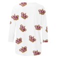 thumbnail image 4 of PMUYBHF T-Shirt Imprimé Joyeuses Fêtes Manches 3/4 Col Rond Blouse 5747 TTG, 4 of 5