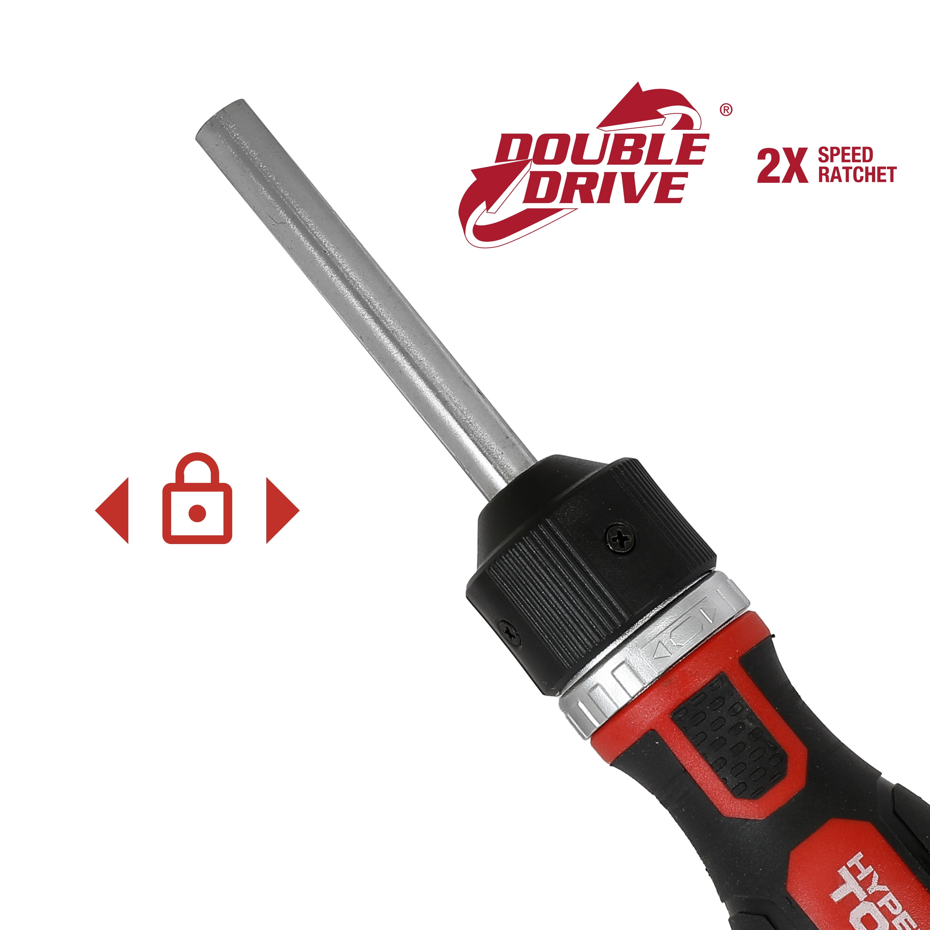 Hyper dur 15-pièce Double entraînement Double entraînement 2X vitesse tournevis Set HYPERTOUGH PL 15PC DU SC DRIVER