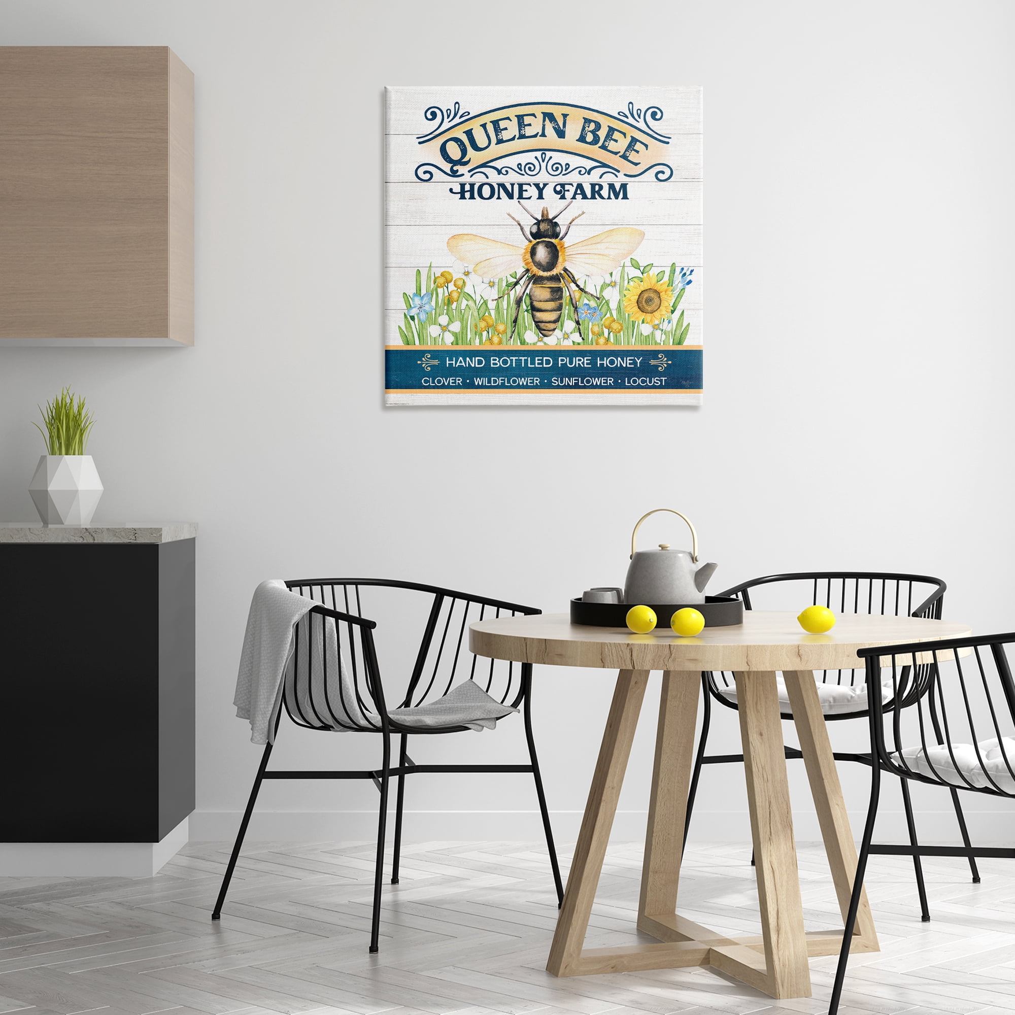 Stupell Industries Queen Bee Honey Farm Animals & Insects Painting Gallery Wrapped Canvas Art Print Wall Art, 30 x 30