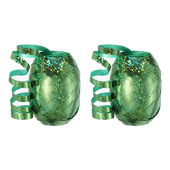 Uxcell Curling Ribbon Crimped Balloon String 3/16" 11 Yards 2pcs for Christmas Wedding Gift Crafts Green