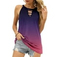 thumbnail image 2 of Aayomet WomenâS Sleeveless Womens Tank Tops Summer V Neck Sleeveless Shirts Button Up Loose Fit,Purple XL, 2 of 5
