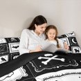 thumbnail image 4 of Feelyou Boho Ghost Raven Cat Full Size Bedding Sets, Spooky Bat Moon Full Size Bed in a Bag, Black White, Black Reversible, 7 Pieces, 4 of 7