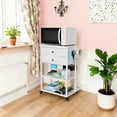 thumbnail image 3 of AOBAIWO Christmas Wrapping Paper Organizer Storage Cart, Heavy-Duty Gift Wrapping Organizer Storage with 2 Fabric  for Ribbons, Gift Bags, Crafts, 3 of 9
