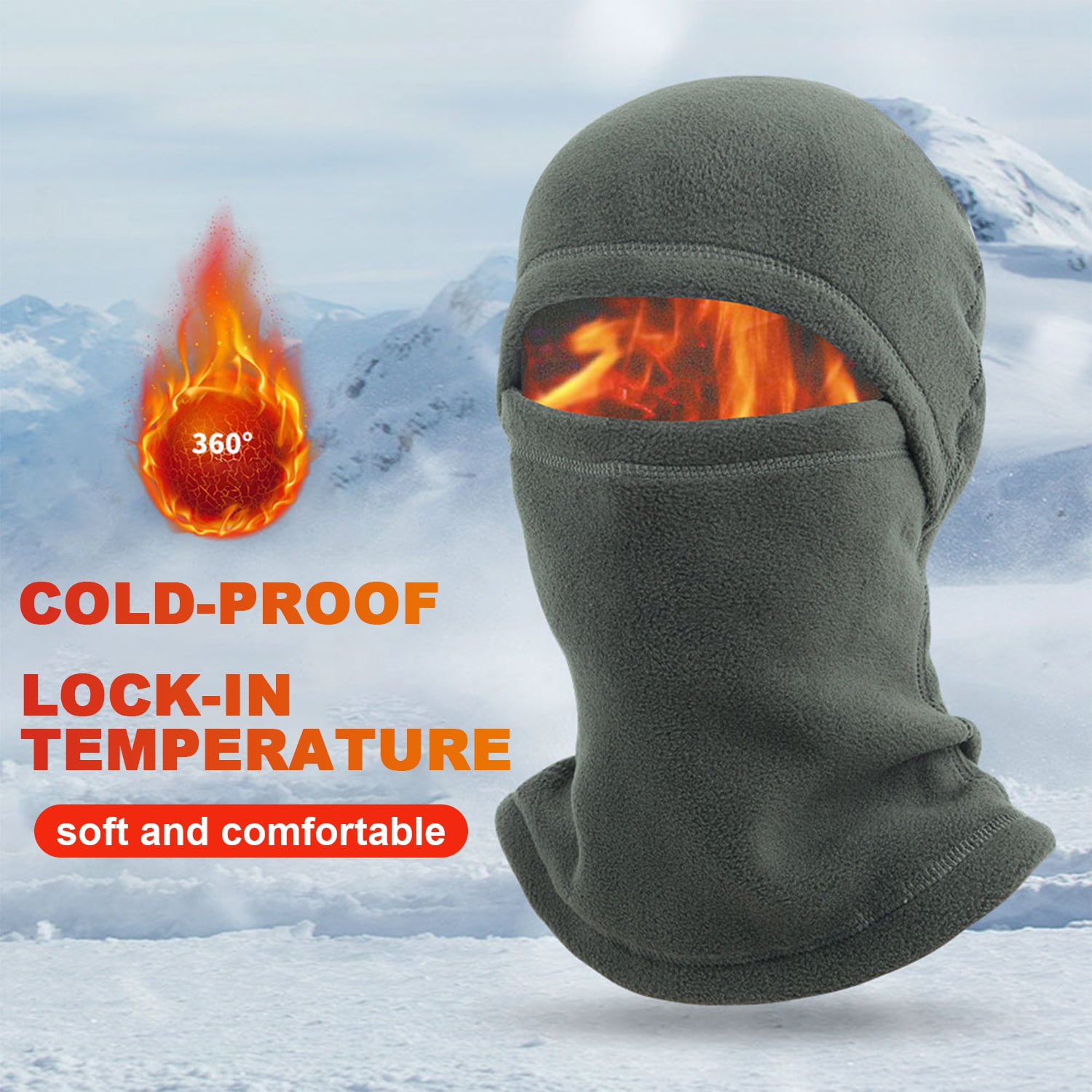 2 Pack Ski Face Mask Balaclava Thermal Windproof Face Cover for Cold Weather Black&Navy Blue