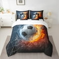 thumbnail image 2 of Castle Fairy Soccer Print Bedding Comforter Set 7 Pieces for Boys Girls,Sport Ball Gamer Full Bedding Set Lightweight,Abstract Gradient Lightning Fitted Sheet Flat Sheet,Lightweight Room Decor, 2 of 8