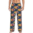 thumbnail image 2 of Goofa Burning Rugby Balls Printed Soft Pajama Pants for Men, Wide Leg Comfy Casual Lounge Yoga Pants-, 2 of 9