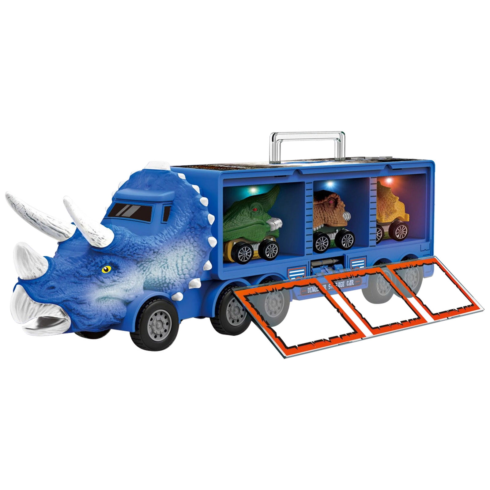 PPgejGEK Easter Basket Stuffers for Teens Dinosaur Model Toy Storage Car Dinosaur Transport Car Light and Music Children's Toy Car up to 65% off Stocking Stuffers for Kids