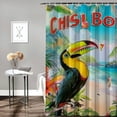 thumbnail image 2 of Orinice Bird Beach Tropical Scene Bathroom Decor Set - Colorful Luxurious Graphic Print Polyester Fabric Shower Curtain Set with Hooks 36x72, 2 of 7