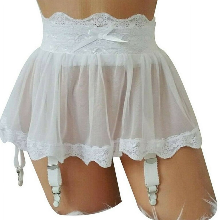 White lace shop garter skirt