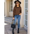 thumbnail image 6 of Womens Crewneck Pullover Striped Sweaters Long Sleeve Casual Winter Tops Color Block Loose Fit Warm Clothes, 6 of 8