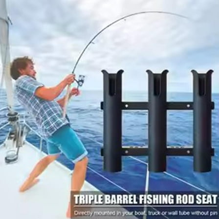 FurNest Removable 3 Tube Boat Fishing Rod Holder for Marine Kayak Side