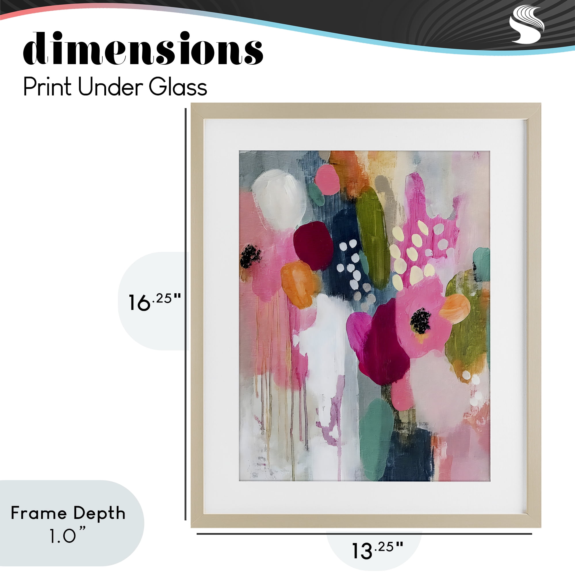 Stupell Industries Paint Drip Blooms Cascade Birch Framed Print Under Glass, design by Riley B