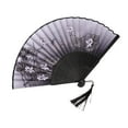 thumbnail image 2 of Vintage Handheld Folding Fan – Portable Silk Wedding Accessory for Summer, Cosplay & Cultural Events | Compact Travel Fan with Tassel Decor, 2 of 6