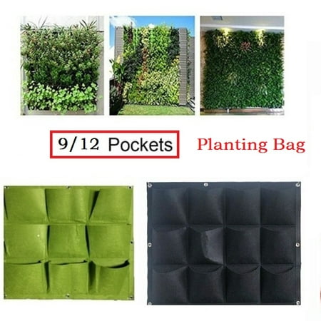 Garden Planter, Wall-mounted Planting Pouch Grow Bag for Indoor & Outdoor Use -9/12