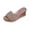 Pink, variant on Women's Rhinestone Pearl Wedge Sandals Open Toe Metallic Platfom Sandals Trendy Slip On Slide Dress Shoes Silver Size 8