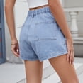 thumbnail image 7 of Meichang Cargo Jean Shorts for Women High Elastic Waisted Casual Summer Denim Shorts Straight Leg Loose Baggy Y2K Distressed Cargo Denim Shorts with Pockets, 7 of 7