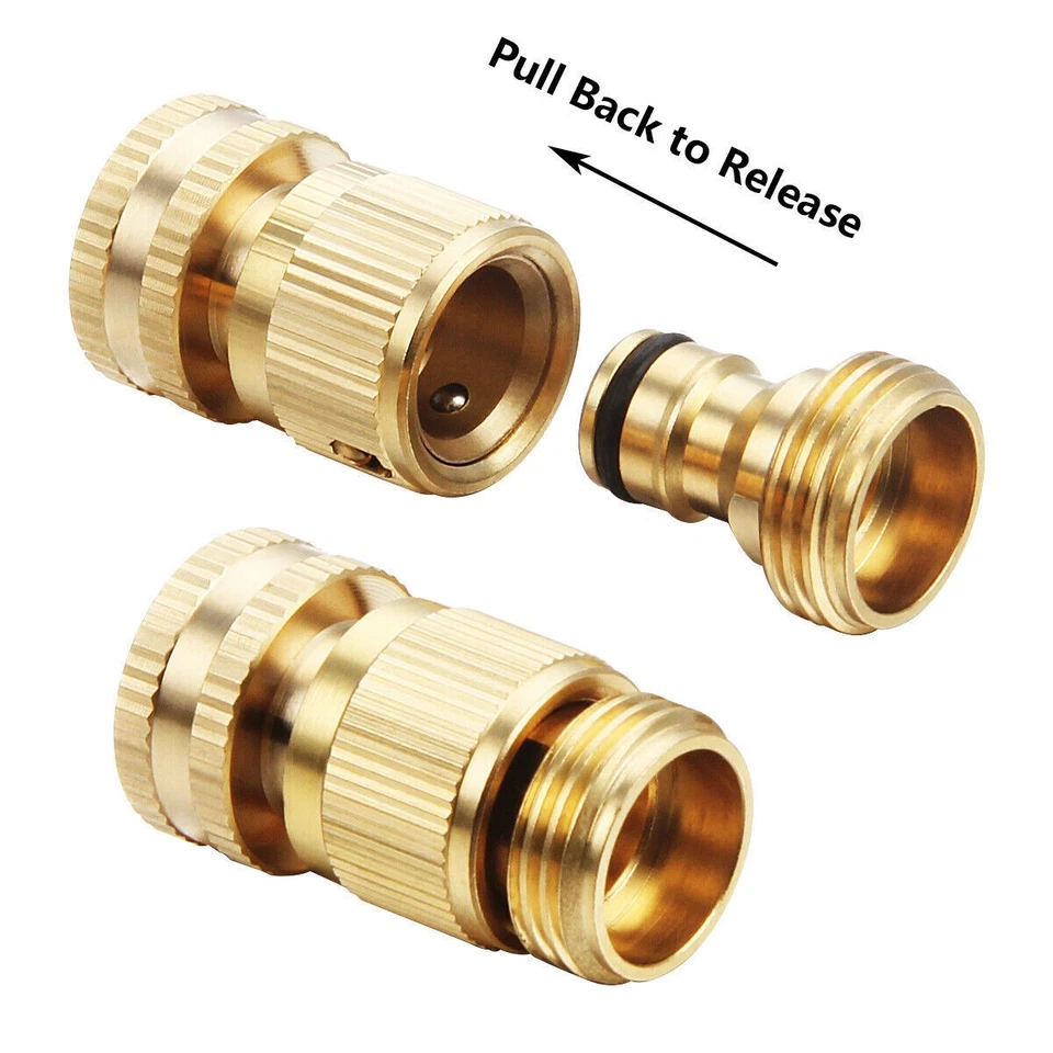 PURELY- 4X Garden Hose Quick Connect Water Hose Fitting 3/4" Brass Female Male Connector