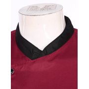 Raenseen Chef Coat for Men and Women Classic Cooking Uniform Short Sleeve Unisex Restaurant Kitchen Red M