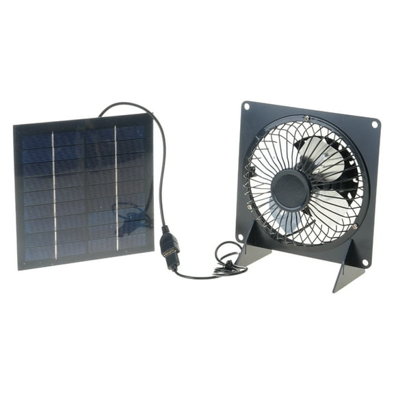 Solar Powered Ventilation Fan Kit Waterproof Monocrystalline Exhaust Fan for Chicken Coops Greenhouses Sheds Pet Houses