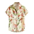 thumbnail image 2 of Titcea Hawaiian Shirts Men Short Sleeve Lapel Stylish Palm Tree Print Shirt Loose Comfort Summer Beach Vacation Tops, M-3XL, 2 of 8