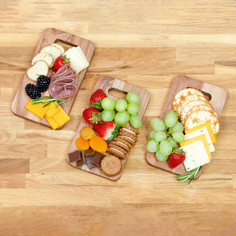 Auldhome Design-7x4 Mini Wood Charcuterie Boards 3pk, Personal-Sized  Acacia Wooden Trays