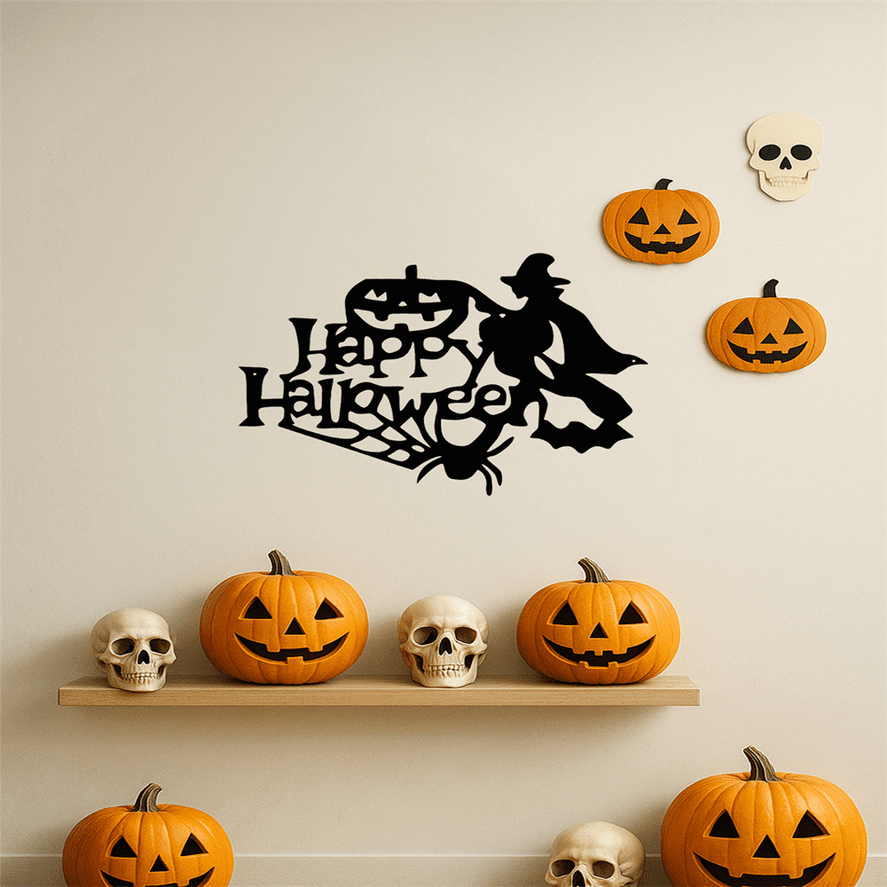 Haunted Vintage Witch Metal Wall Art Gothic Elegance Hanging for Halloween Home Decor