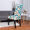 thumbnail image 3 of Unique Bargains Stretch Washable Dining Chair Cover Set Blue and Brown, 3 of 8