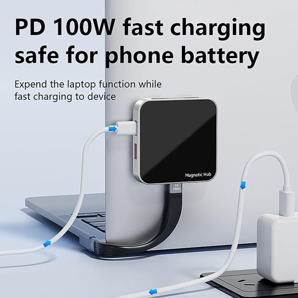 Zeiwohndc Type C Magnetic Adapter 7 in 1/8 in 1 USB C Docking Station USB3.2 10Gbps
