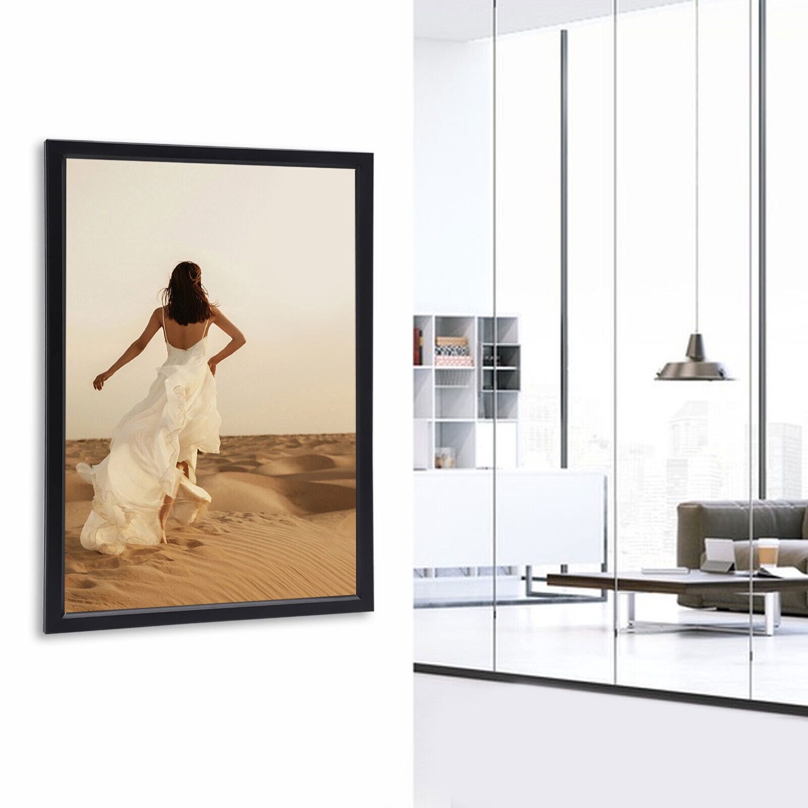 LED Poster Frame Light Box 18x24 Inch Wall Mount, 9000-10000K High Color Temperature, 45° Miter Joint Slim Design, Front-Loading Magnetic Frame for Movie Poster Advertising Sign