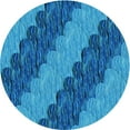 thumbnail image 1 of Ahgly Company Machine Washable Indoor Round Transitional Blue Area Rugs, 6' Round, 1 of 7